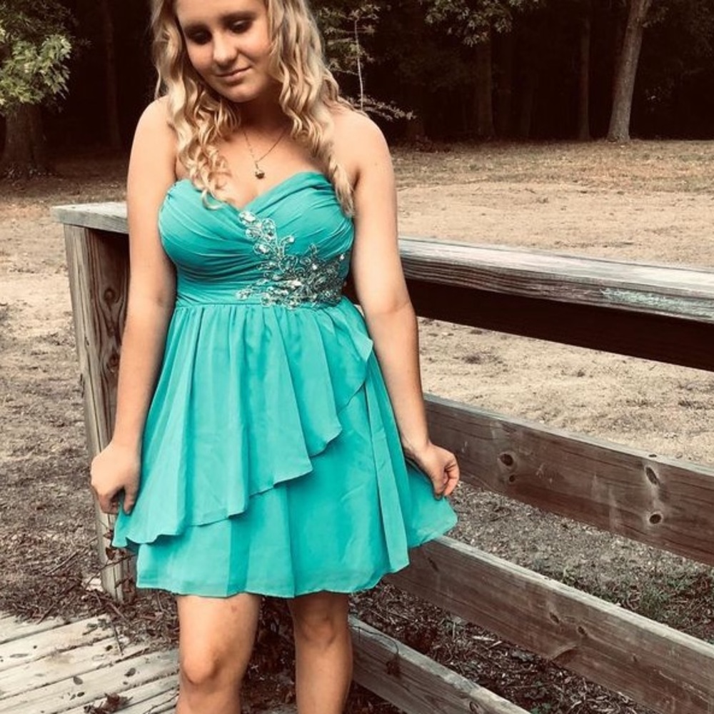 Teal semi formal dress!